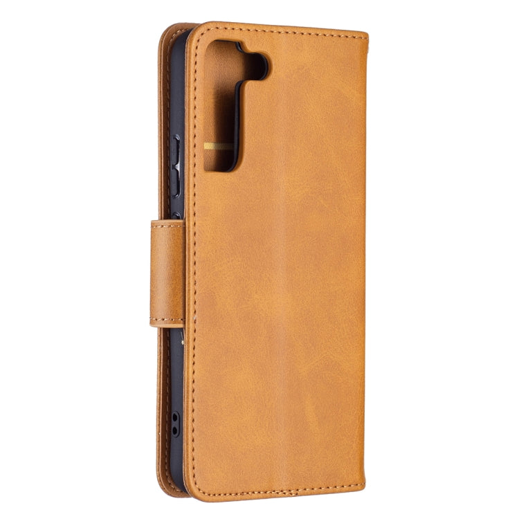 For Samsung Galaxy S22+ 5G Retro Lambskin Texture Pure Color Horizontal Flip Leather Phone Case with Holder & Card Slots & Wallet & Lanyard