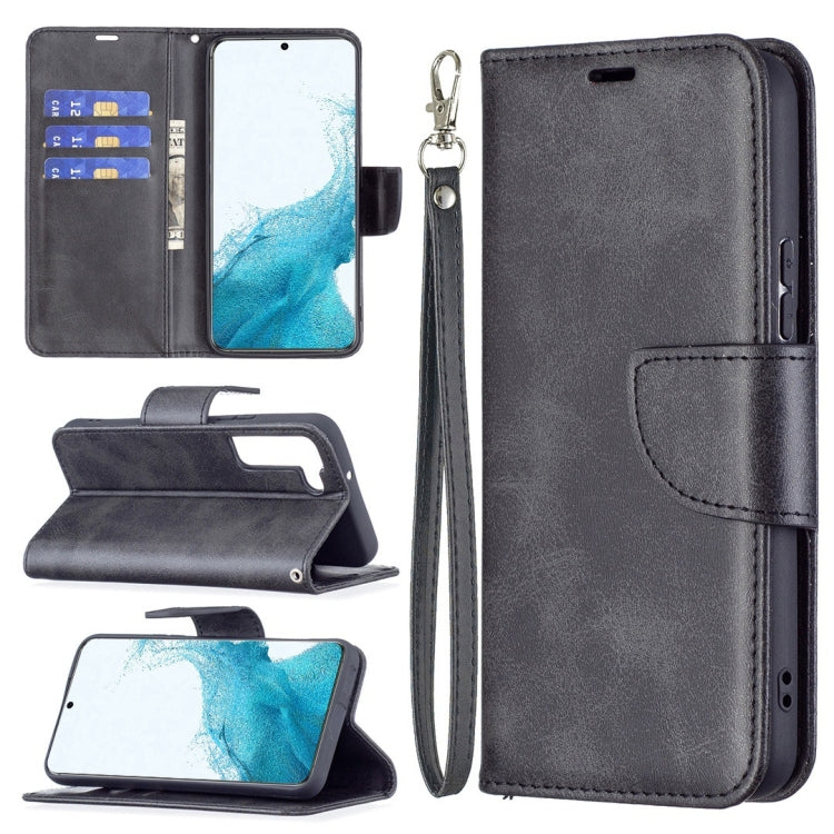 For Samsung Galaxy S22+ 5G Retro Lambskin Texture Pure Color Horizontal Flip Leather Phone Case with Holder & Card Slots & Wallet & Lanyard