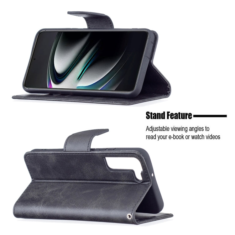 For Samsung Galaxy S22+ 5G Retro Lambskin Texture Pure Color Horizontal Flip Leather Phone Case with Holder & Card Slots & Wallet & Lanyard