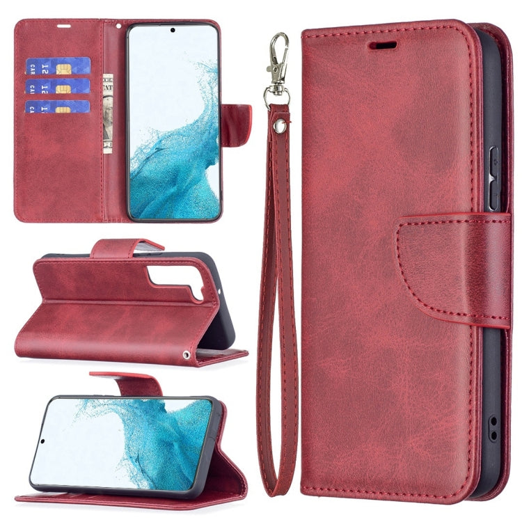 For Samsung Galaxy S22+ 5G Retro Lambskin Texture Pure Color Horizontal Flip Leather Phone Case with Holder & Card Slots & Wallet & Lanyard