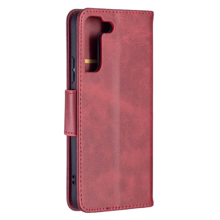For Samsung Galaxy S22+ 5G Retro Lambskin Texture Pure Color Horizontal Flip Leather Phone Case with Holder & Card Slots & Wallet & Lanyard