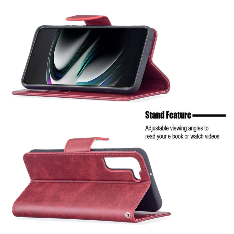 For Samsung Galaxy S22+ 5G Retro Lambskin Texture Pure Color Horizontal Flip Leather Phone Case with Holder & Card Slots & Wallet & Lanyard
