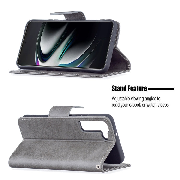 For Samsung Galaxy S22+ 5G Retro Lambskin Texture Pure Color Horizontal Flip Leather Phone Case with Holder & Card Slots & Wallet & Lanyard