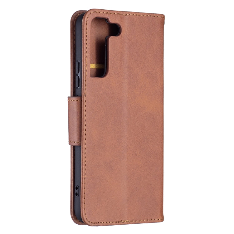For Samsung Galaxy S22+ 5G Retro Lambskin Texture Pure Color Horizontal Flip Leather Phone Case with Holder & Card Slots & Wallet & Lanyard