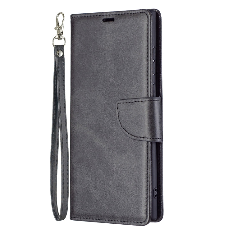 For Samsung Galaxy S22 Ultra 5G Retro Lambskin Texture Pure Color Horizontal Flip Leather Phone Case with Holder & Card Slots & Wallet & Lanyard