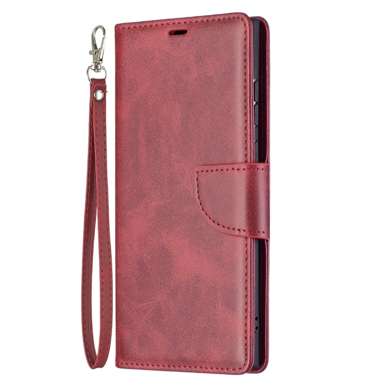 For Samsung Galaxy S22 Ultra 5G Retro Lambskin Texture Pure Color Horizontal Flip Leather Phone Case with Holder & Card Slots & Wallet & Lanyard