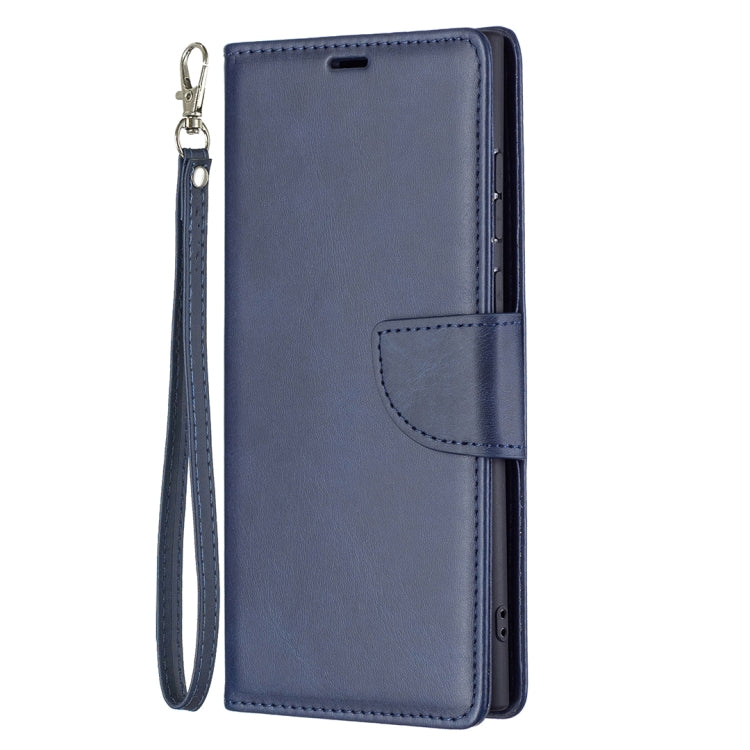 For Samsung Galaxy S22 Ultra 5G Retro Lambskin Texture Pure Color Horizontal Flip Leather Phone Case with Holder & Card Slots & Wallet & Lanyard
