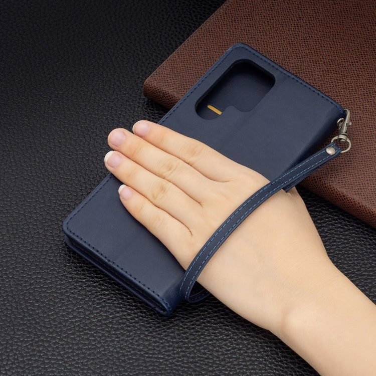 For Samsung Galaxy S22 Ultra 5G Retro Lambskin Texture Pure Color Horizontal Flip Leather Phone Case with Holder & Card Slots & Wallet & Lanyard