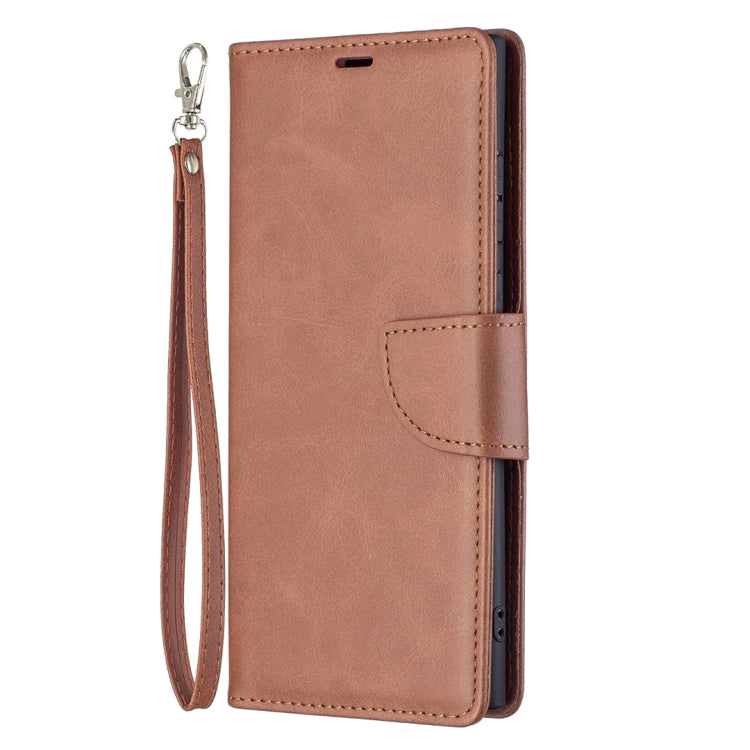 For Samsung Galaxy S22 Ultra 5G Retro Lambskin Texture Pure Color Horizontal Flip Leather Phone Case with Holder & Card Slots & Wallet & Lanyard