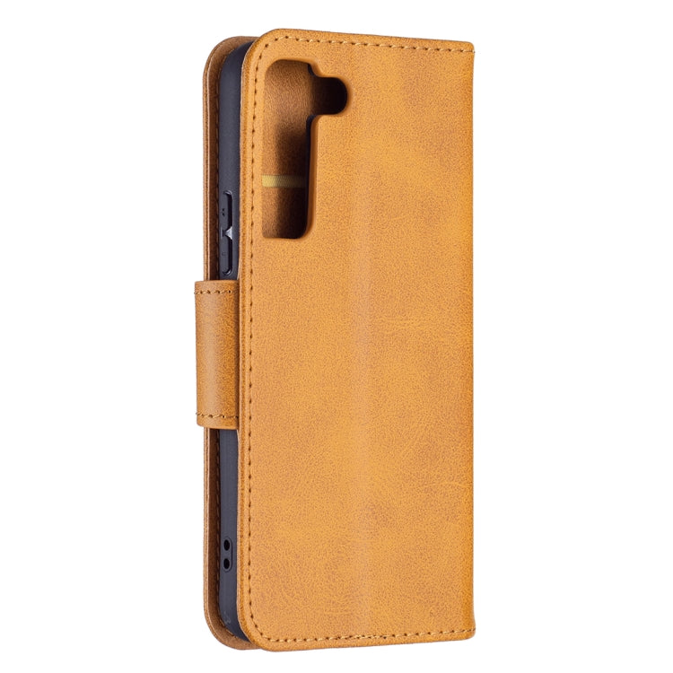 For Samsung Galaxy S22 5G Retro Lambskin Texture Pure Color Horizontal Flip Leather Phone Case with Holder & Card Slots & Wallet & Lanyard
