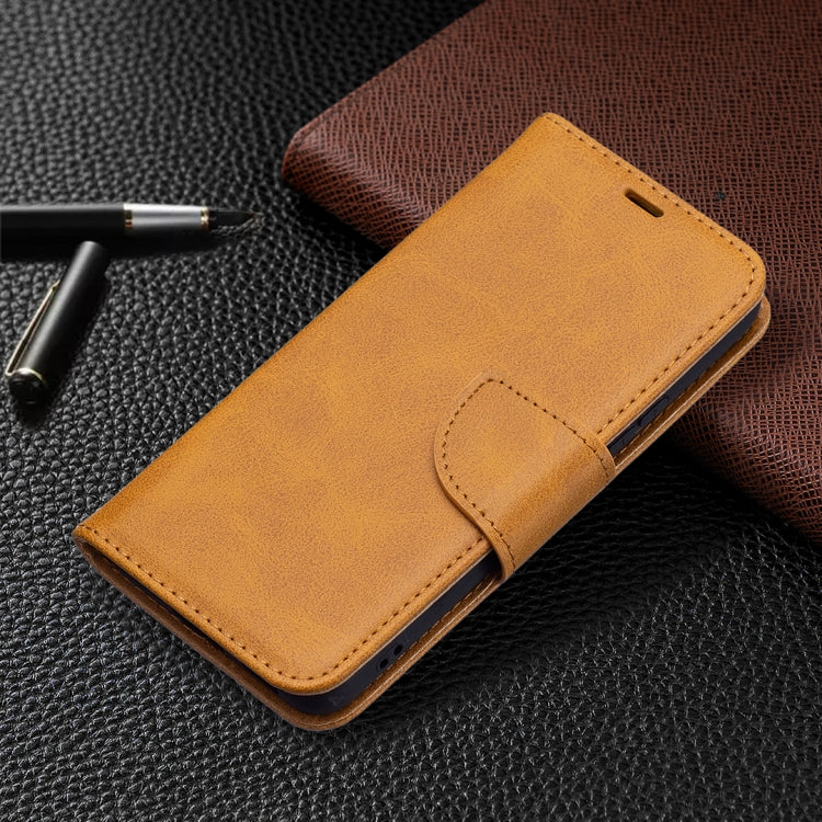 For Samsung Galaxy S22 5G Retro Lambskin Texture Pure Color Horizontal Flip Leather Phone Case with Holder & Card Slots & Wallet & Lanyard
