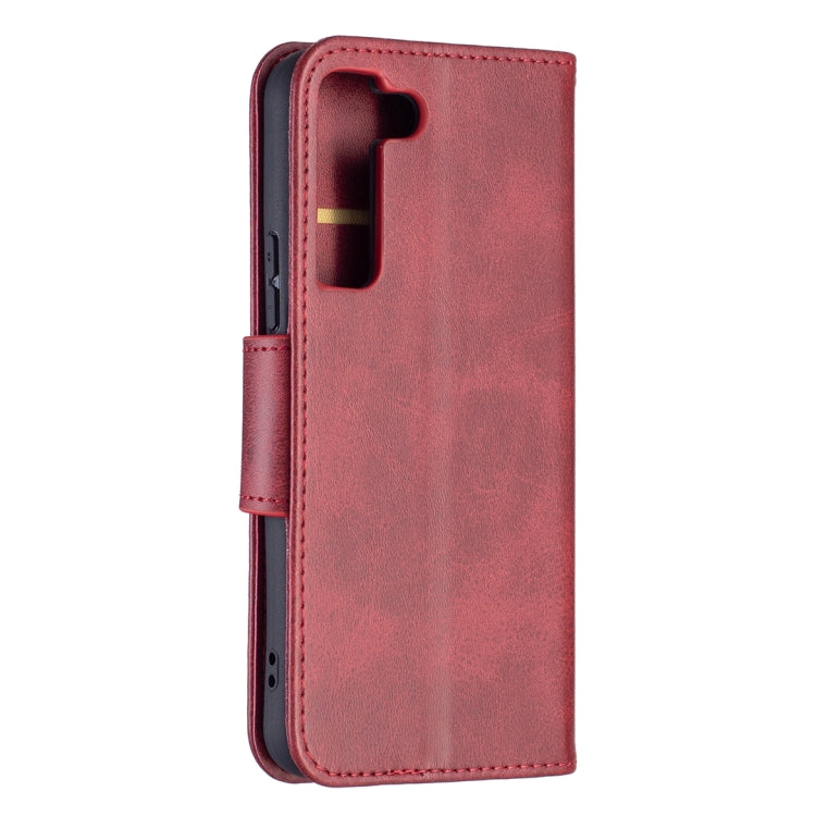 For Samsung Galaxy S22 5G Retro Lambskin Texture Pure Color Horizontal Flip Leather Phone Case with Holder & Card Slots & Wallet & Lanyard