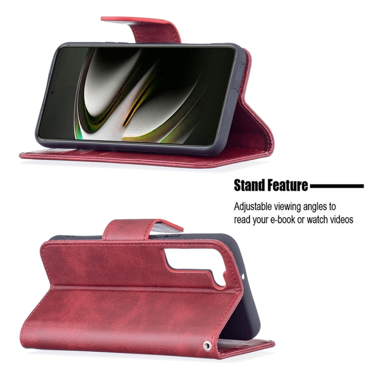 For Samsung Galaxy S22 5G Retro Lambskin Texture Pure Color Horizontal Flip Leather Phone Case with Holder & Card Slots & Wallet & Lanyard