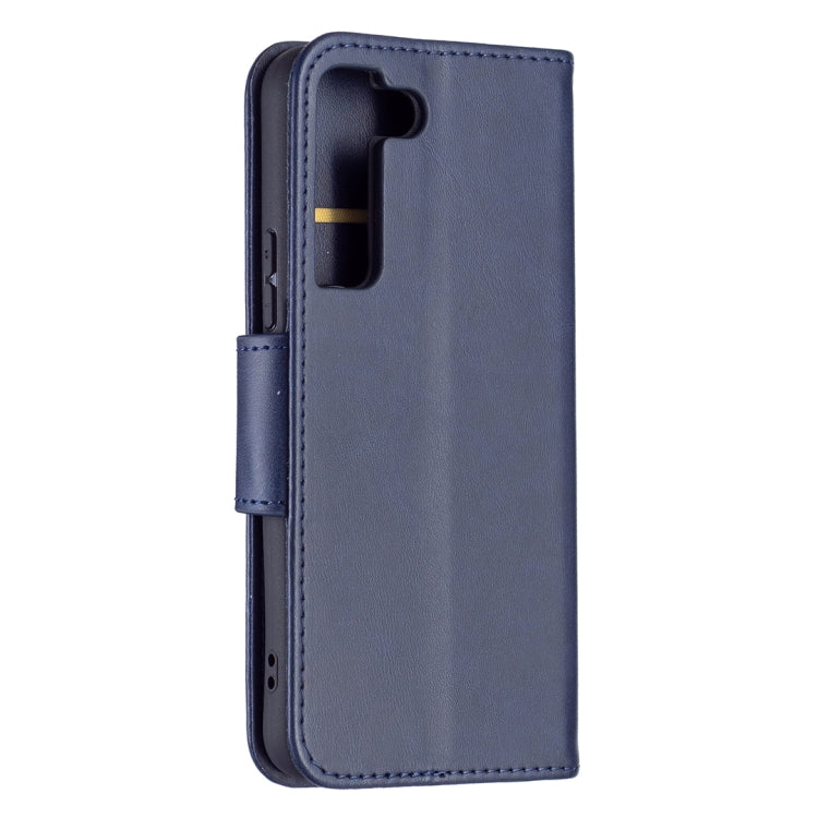 For Samsung Galaxy S22 5G Retro Lambskin Texture Pure Color Horizontal Flip Leather Phone Case with Holder & Card Slots & Wallet & Lanyard