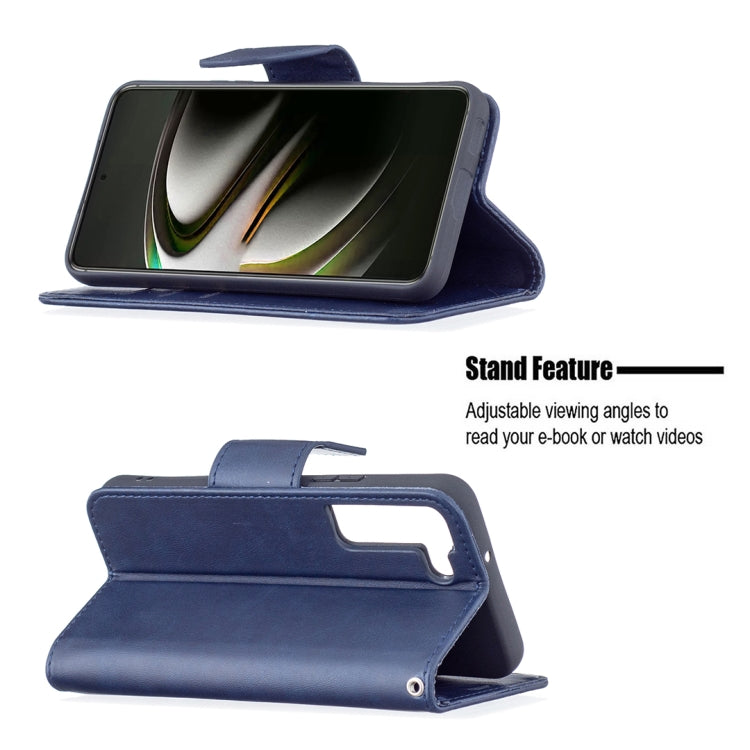 For Samsung Galaxy S22 5G Retro Lambskin Texture Pure Color Horizontal Flip Leather Phone Case with Holder & Card Slots & Wallet & Lanyard