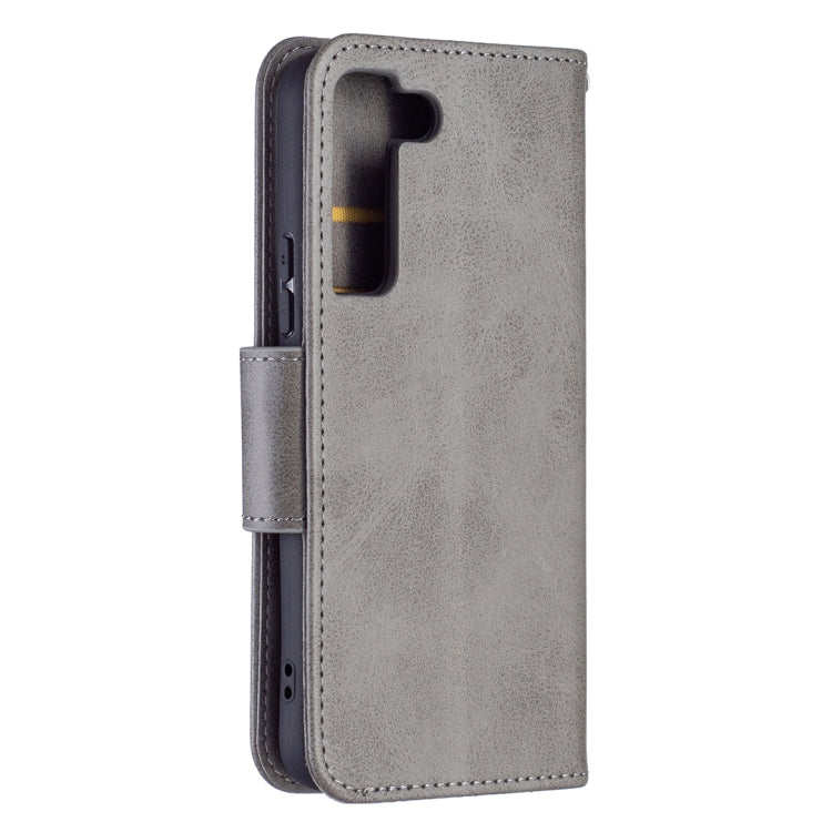 For Samsung Galaxy S22 5G Retro Lambskin Texture Pure Color Horizontal Flip Leather Phone Case with Holder & Card Slots & Wallet & Lanyard