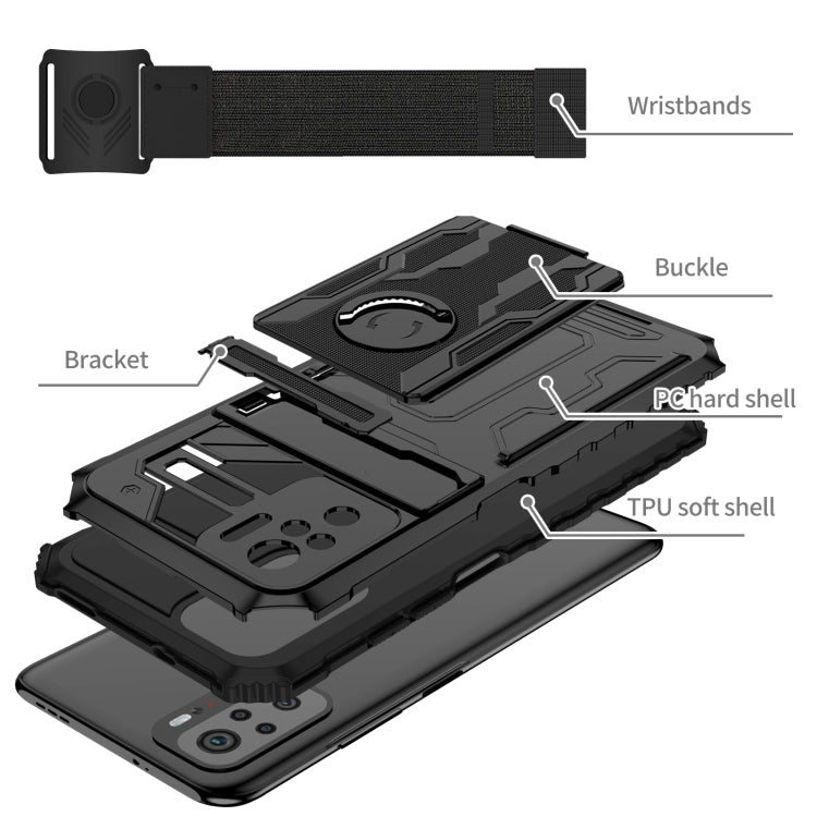 For Xiaomi Redmi Note 10 4G Armor Wristband Phone Case