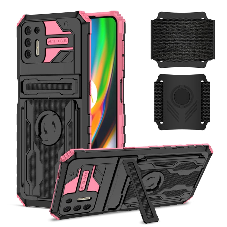 For Motorola Moto G9 Plus Armor Wristband Phone Case
