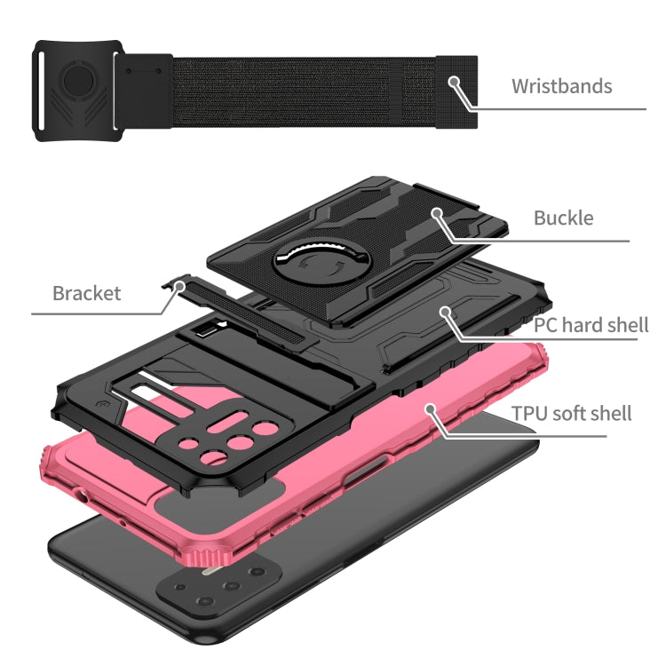 For Motorola Moto G9 Plus Armor Wristband Phone Case