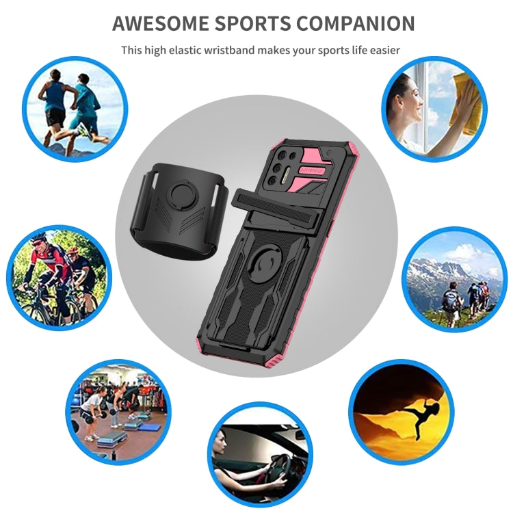 For Motorola Moto G9 Plus Armor Wristband Phone Case