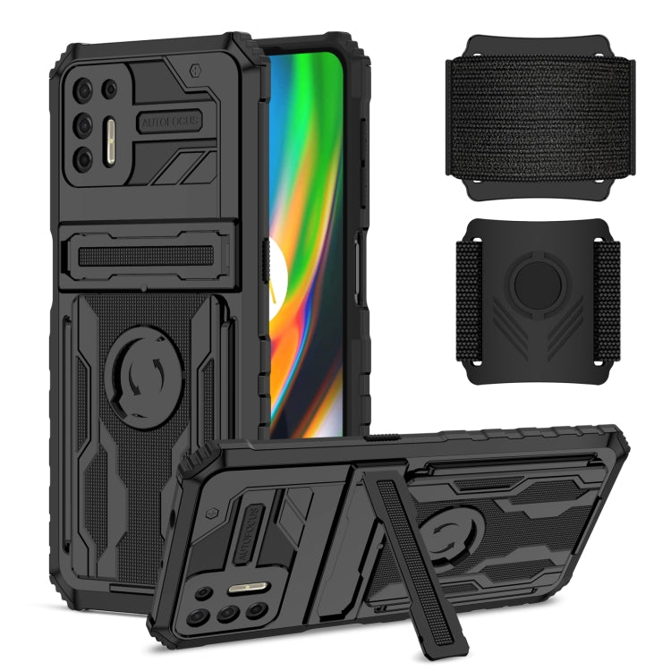 For Motorola Moto G9 Plus Armor Wristband Phone Case