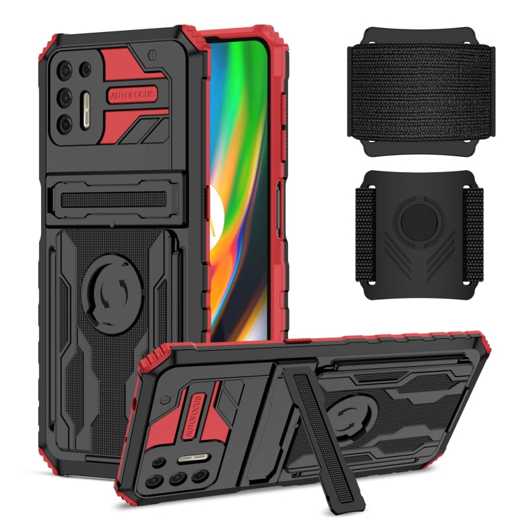 For Motorola Moto G9 Plus Armor Wristband Phone Case