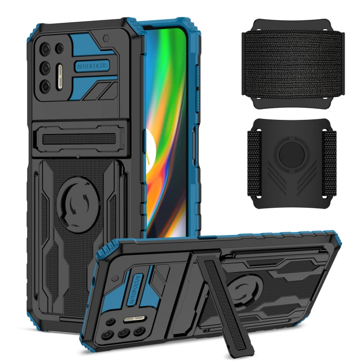 For Motorola Moto G9 Plus Armor Wristband Phone Case