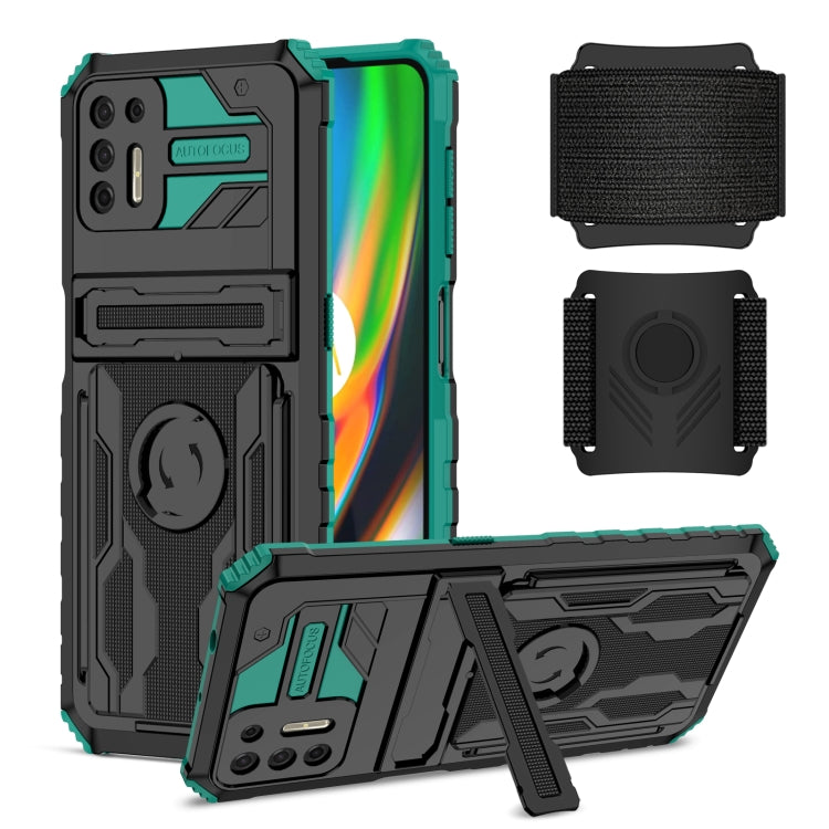 For Motorola Moto G9 Plus Armor Wristband Phone Case