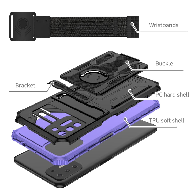 For Motorola Moto G9 Plus Armor Wristband Phone Case