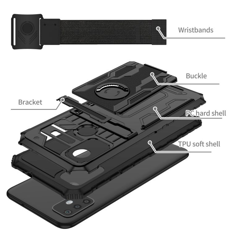 For Motorola Moto G30 Armor Wristband Phone Case
