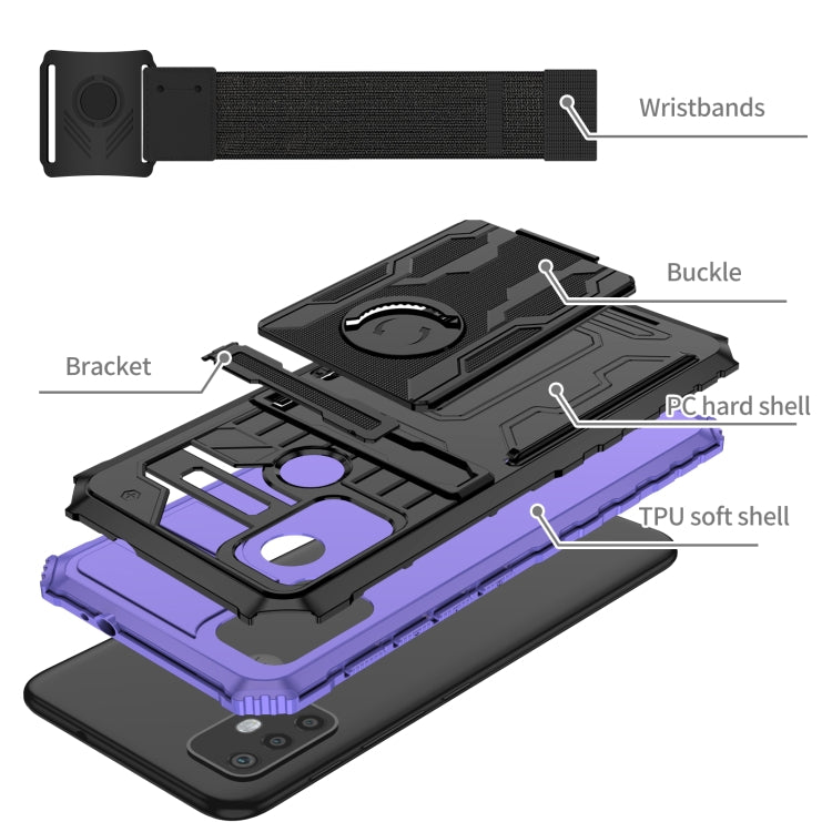 For Motorola Moto G30 Armor Wristband Phone Case