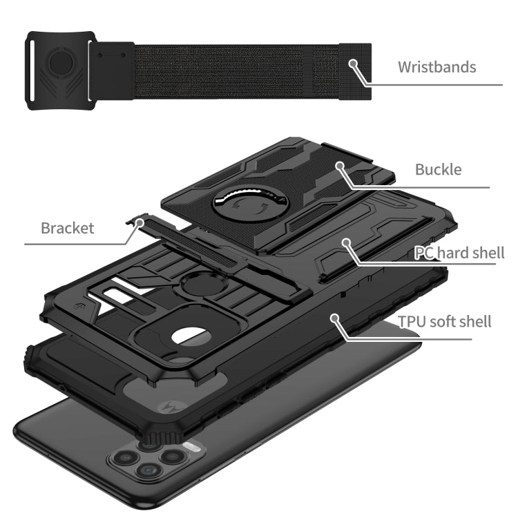 For Motorola Moto G Stylus 5G Armor Wristband Phone Case