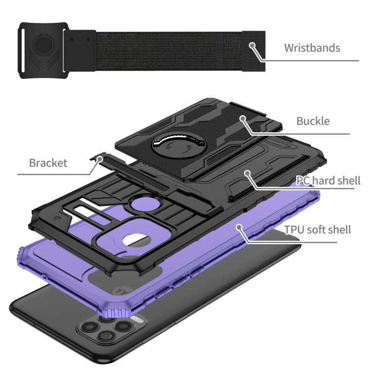 For Motorola Moto G Stylus 5G Armor Wristband Phone Case