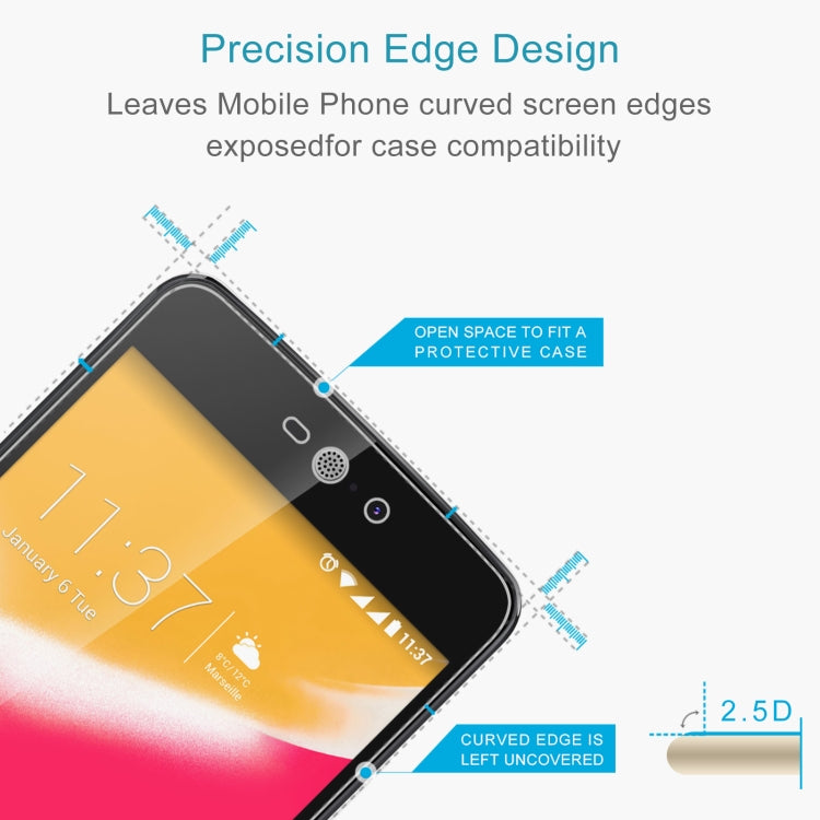 50 PCS 0.26mm 9H 2.5D Tempered Glass Film For Wiko Rainbow Jam 4G