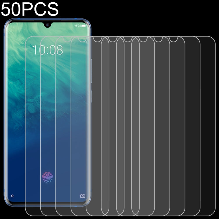 50 PCS 0.26mm 9H 2.5D Tempered Glass Film For ZTE Axon 10 Pro 5G