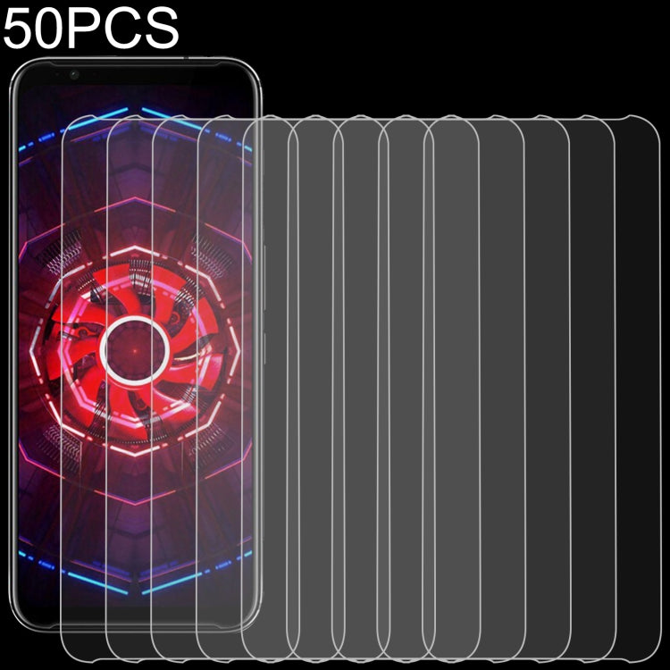 50 PCS 0.26mm 9H 2.5D Tempered Glass Film For ZTE nubia Red Magic 3s / 3