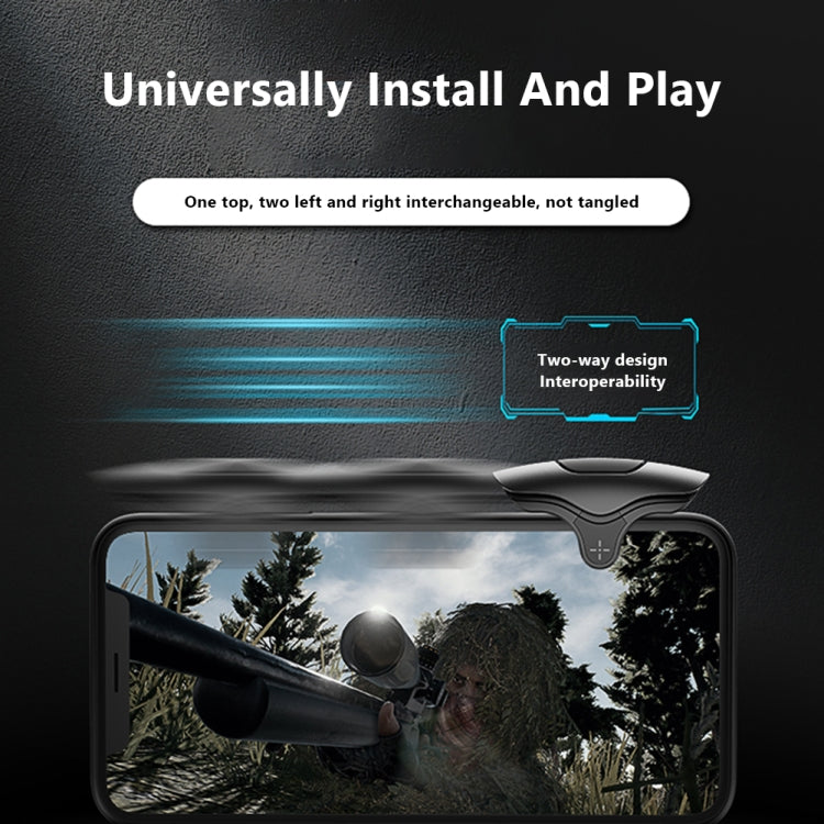 MeMo AK04 Left and Right Universal Burst Shooting Capacitive Mobile Phone Game Button(Black)