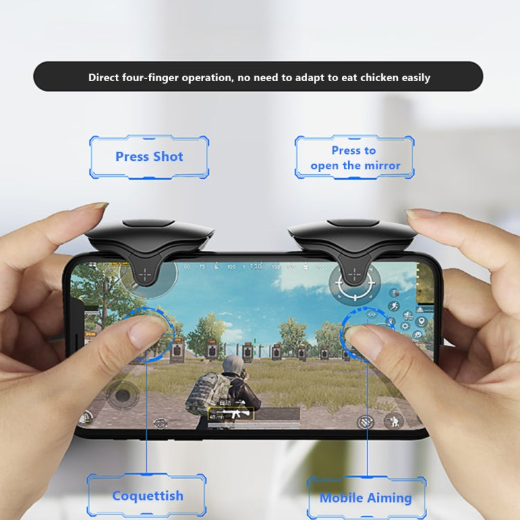 MeMo AK04 Left and Right Universal Burst Shooting Capacitive Mobile Phone Game Button(Black)