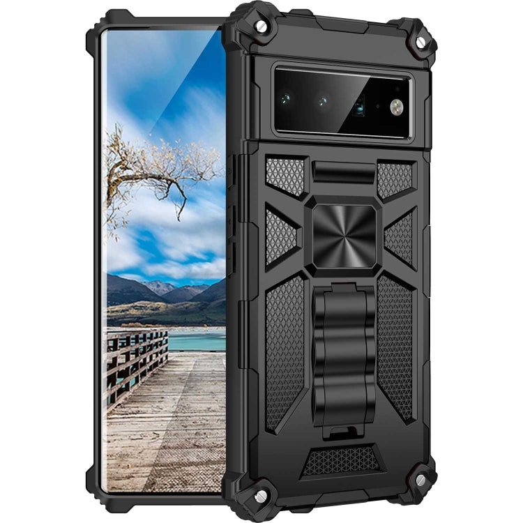 For Google Pixel 6 Pro Armor Shockproof TPU + PC Magnetic Phone Case with Holder