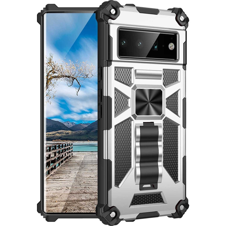 For Google Pixel 6 Pro Armor Shockproof TPU + PC Magnetic Phone Case with Holder