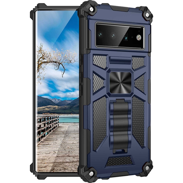 For Google Pixel 6 Pro Armor Shockproof TPU + PC Magnetic Phone Case with Holder