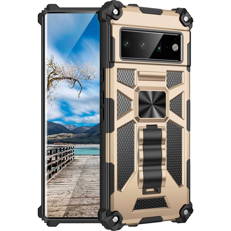 For Google Pixel 6 Pro Armor Shockproof TPU + PC Magnetic Phone Case with Holder
