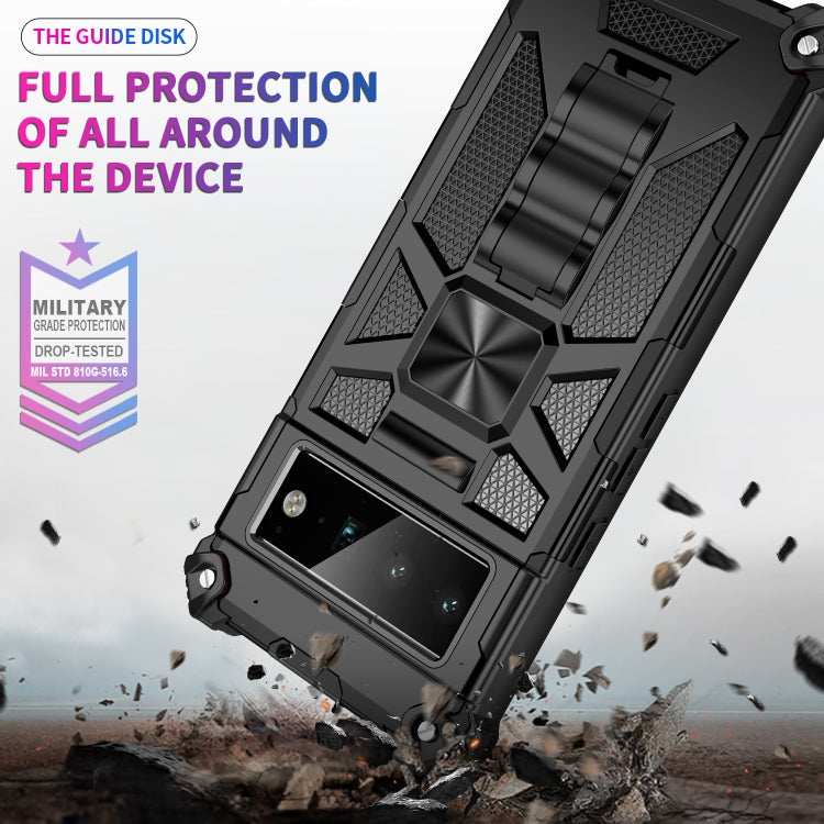 For Google Pixel 6 Pro Armor Shockproof TPU + PC Magnetic Phone Case with Holder
