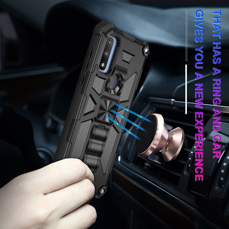 For Motorola G Pure Armor Shockproof TPU + PC Magnetic Phone Case with Holder