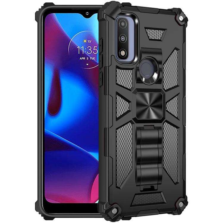 For Motorola G Pure Armor Shockproof TPU + PC Magnetic Phone Case with Holder