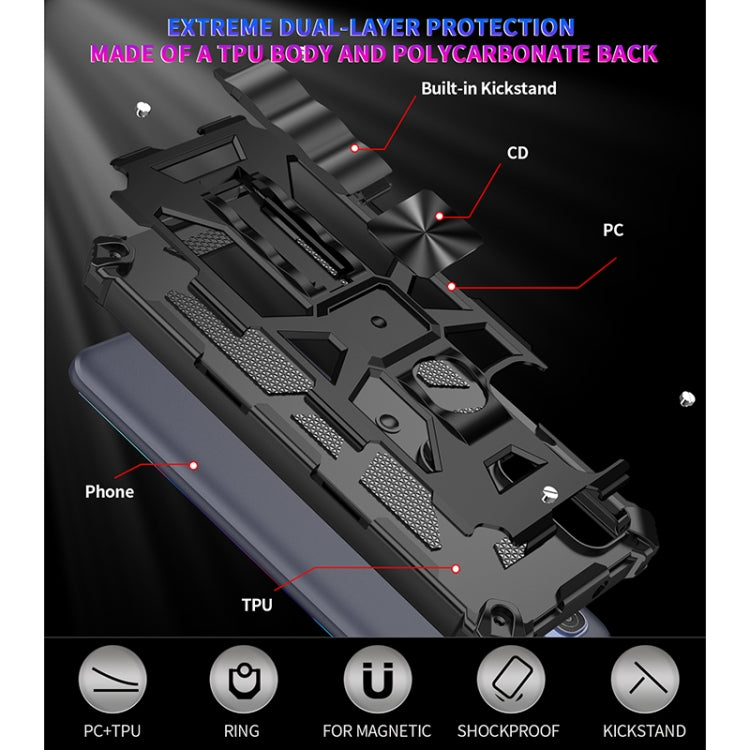 For Motorola G Pure Armor Shockproof TPU + PC Magnetic Phone Case with Holder
