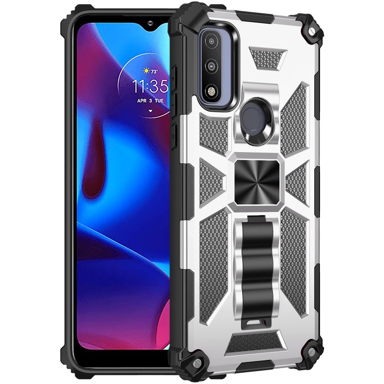For Motorola G Pure Armor Shockproof TPU + PC Magnetic Phone Case with Holder
