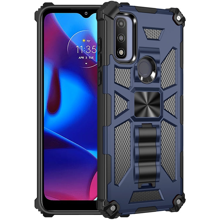 For Motorola G Pure Armor Shockproof TPU + PC Magnetic Phone Case with Holder