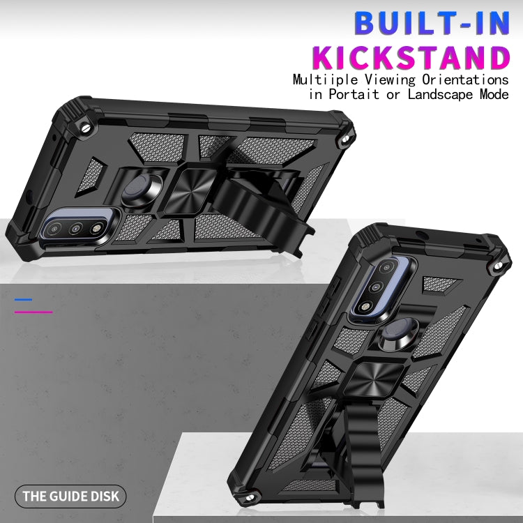 For Motorola G Pure Armor Shockproof TPU + PC Magnetic Phone Case with Holder