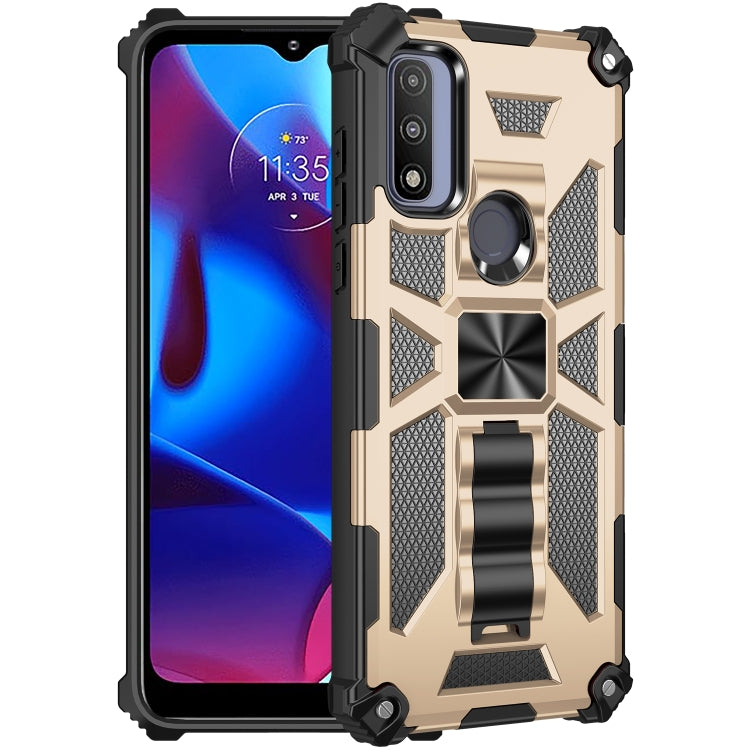 For Motorola G Pure Armor Shockproof TPU + PC Magnetic Phone Case with Holder